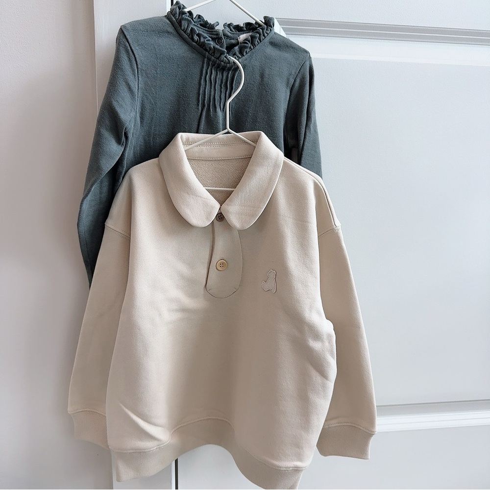 Cream Kids Shirt with Collar